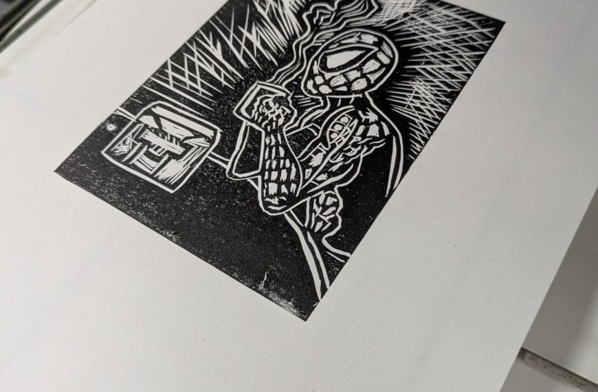 Linocut printmaking